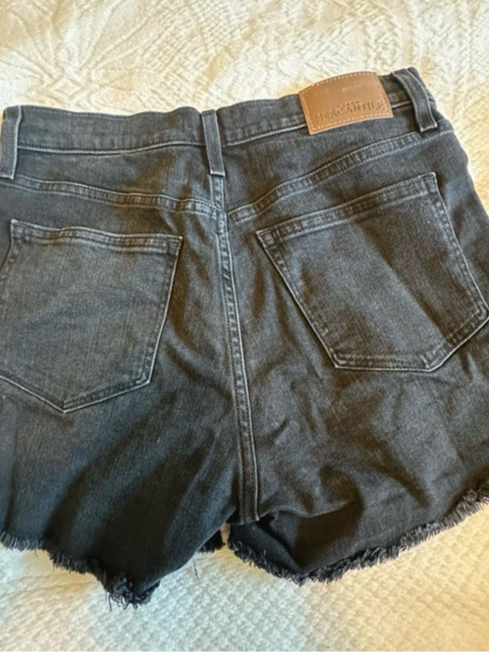 J. Crew Black Frayed Hem Denim Shorts